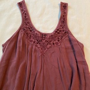 American Eagle burgundy red embellished tank top
